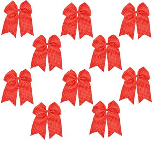 Solid Red Ponytail Bow, Cheap Bulk Cheer Ribbon, Grosgrain Hair