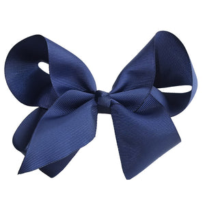 Chixx 4” Solid Basic Traditional Bow - Navy Blue