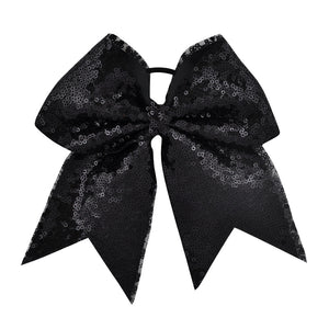 Chixx Sequin Cheer Bow - Black Sequin