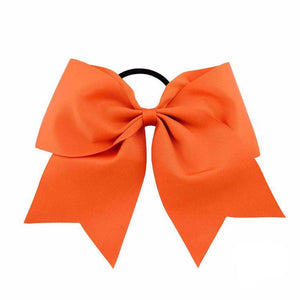 Chixx Solid Plain Basic Cheer Dance Softball Bows - Torrid Orange