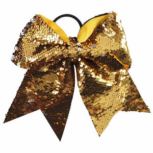 Chixx Sequin Cheer Bow - Shiny Gold Sequin
