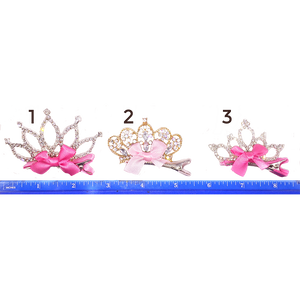 Metal and Rhinestone Crown Clips