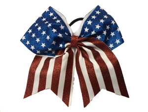 Chixx USA Patriotic Flag Cheer Bow
