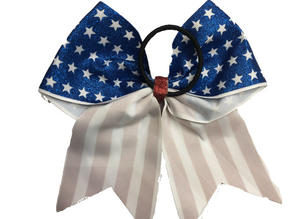Chixx USA Patriotic Flag Cheer Bow