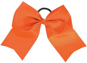 Chixx Solid Plain Basic Cheer Dance Softball Bows - Neon Orange